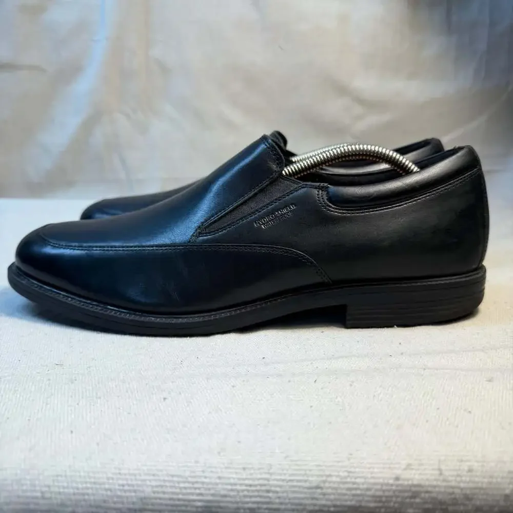 Rockport Essential Details Waterproof Slip On Size 10.5 Black Leather